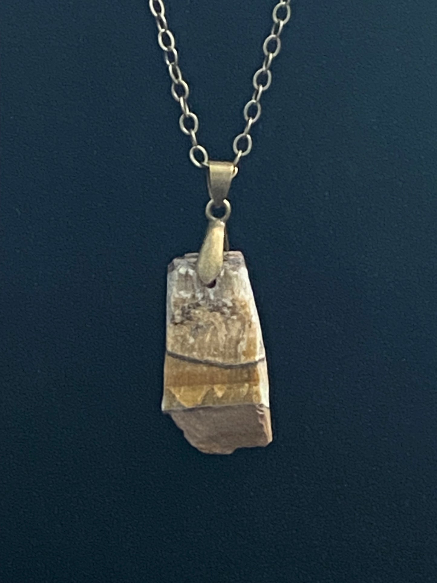 Gold & Black Rock with Black Chain Necklace 6