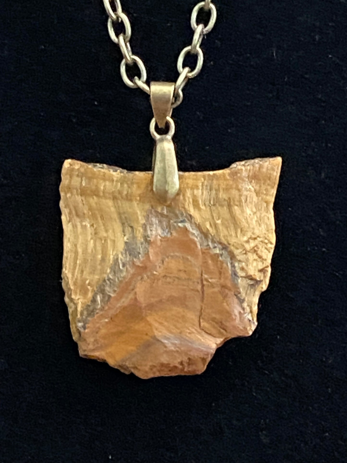 Gold & Gray Rock with Antique Bronze Chain Necklace 5
