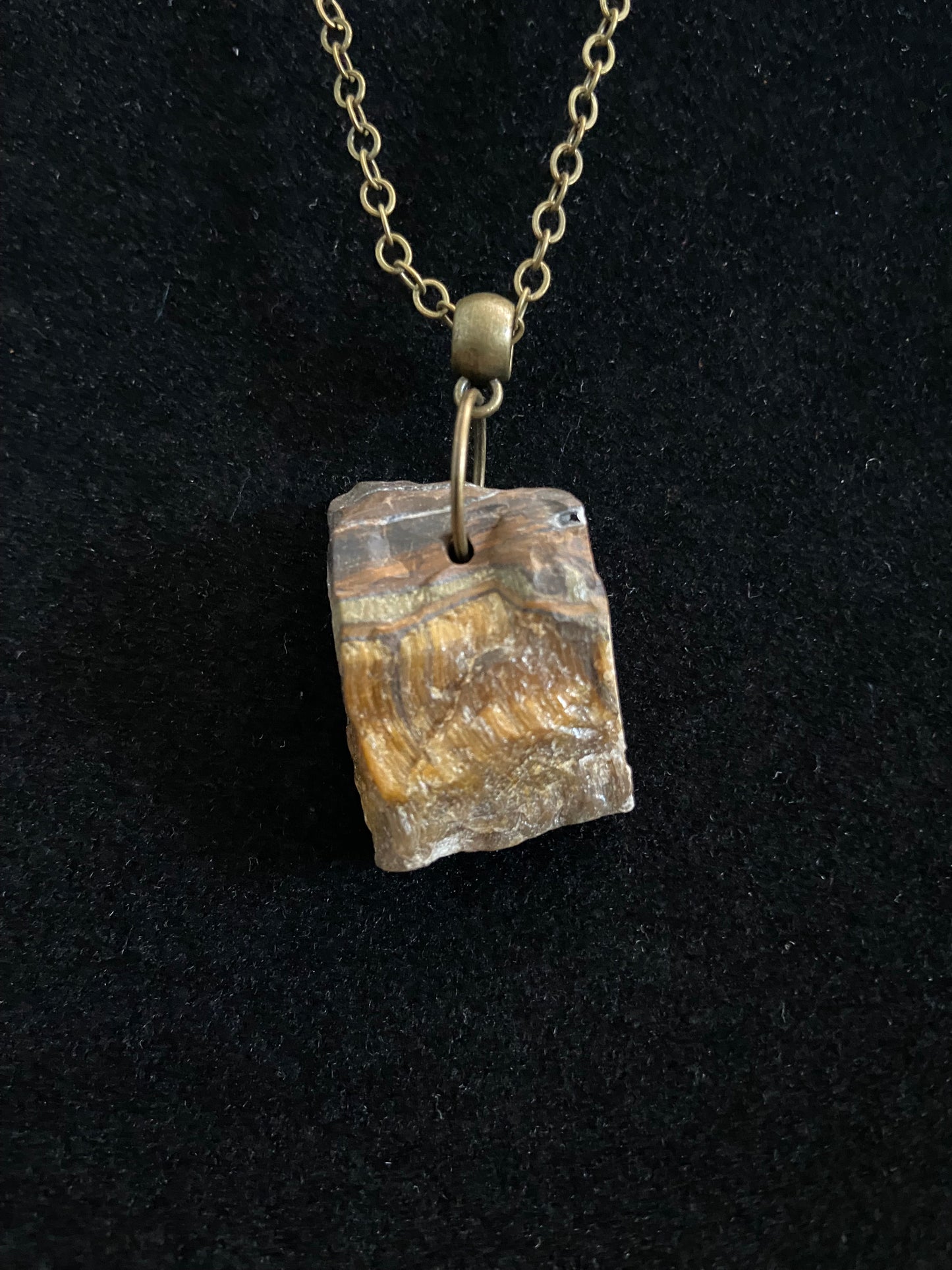 Gold & Black Rock with Black Chain Necklace 5