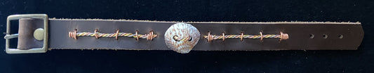 Brown Leather & Brown Seashell Bracelet