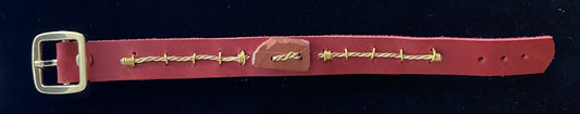 Red Leather & Red Rock Bracelet