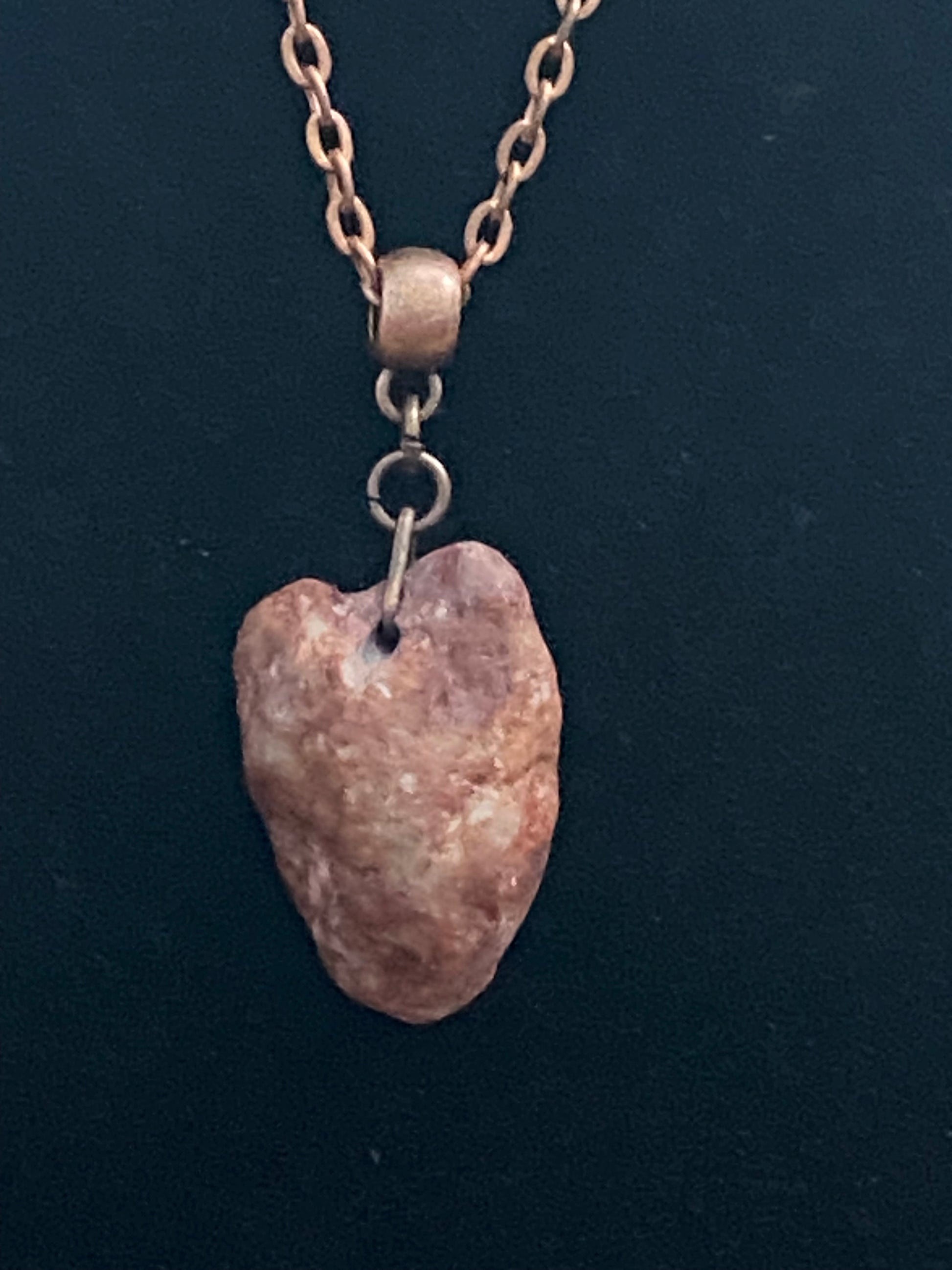 Red Rock with Red Copper Chain Necklace 1
